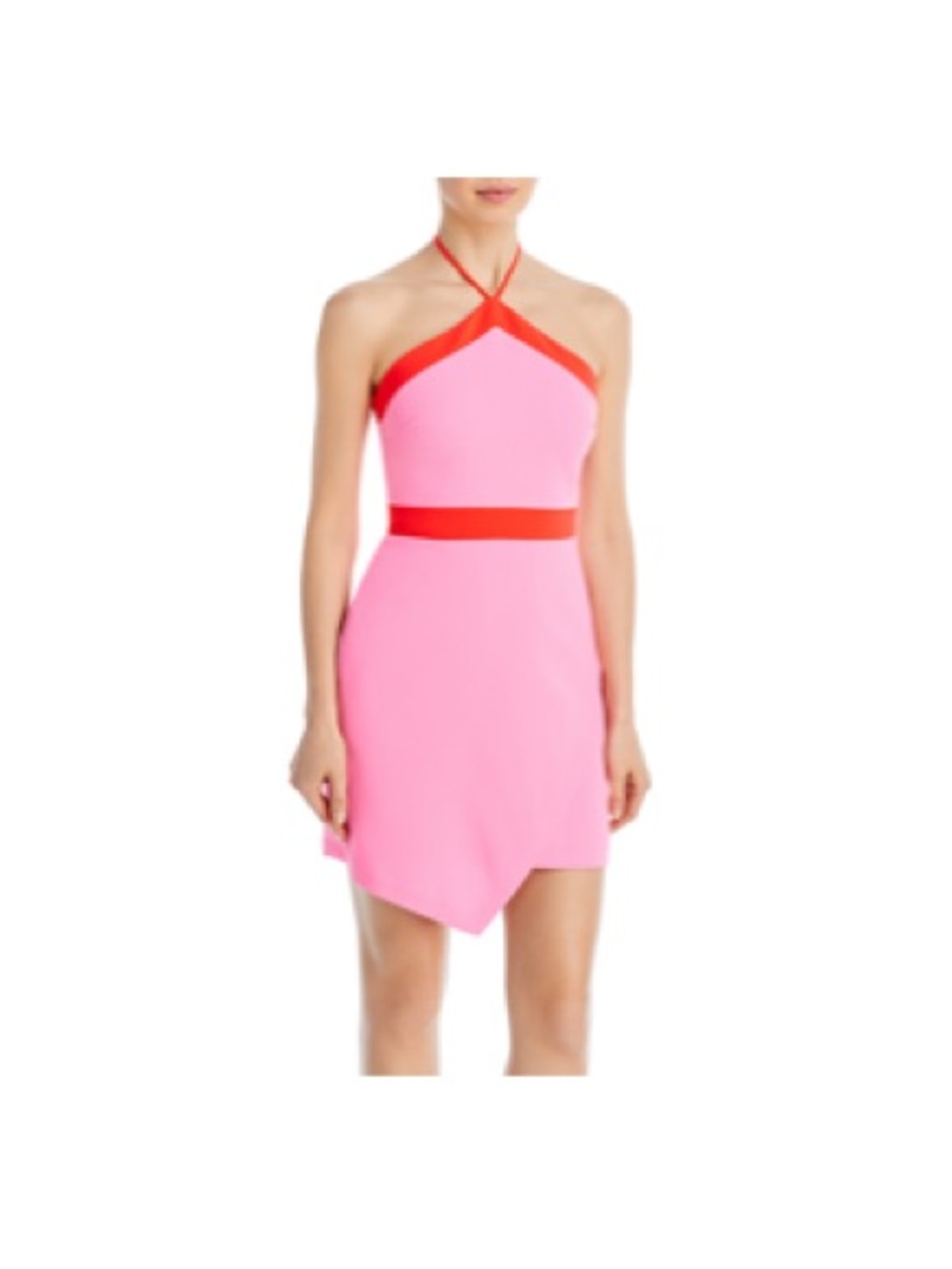 Amanda Uprichard Halter Pink and Red Dress